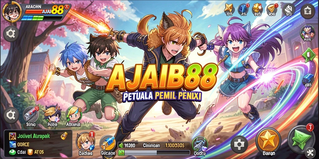 Screenshot menunjukkan aksi pertarungan di AJAIB88 dengan detail anime yang menarik.