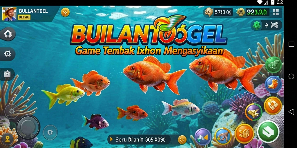 Gameplay seru BULANTOGEL dengan berbagai ikan untuk ditembak.