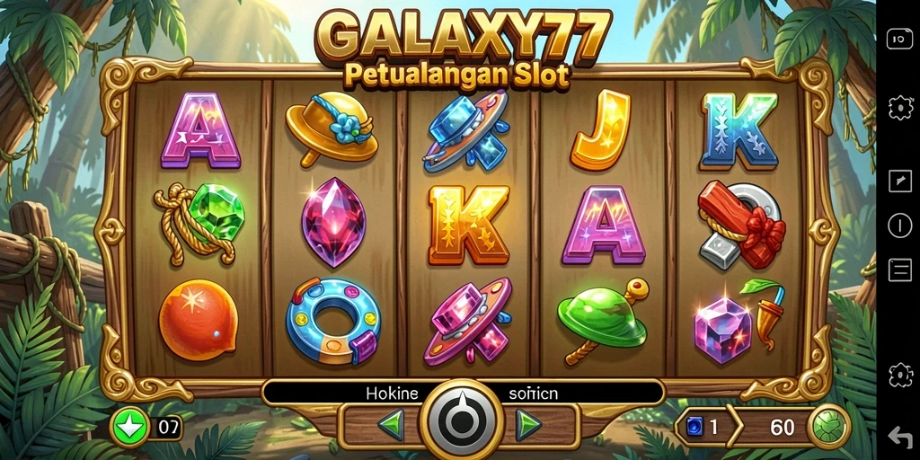 Gameplay menarik GALAXY77 dengan tema luar angkasa.