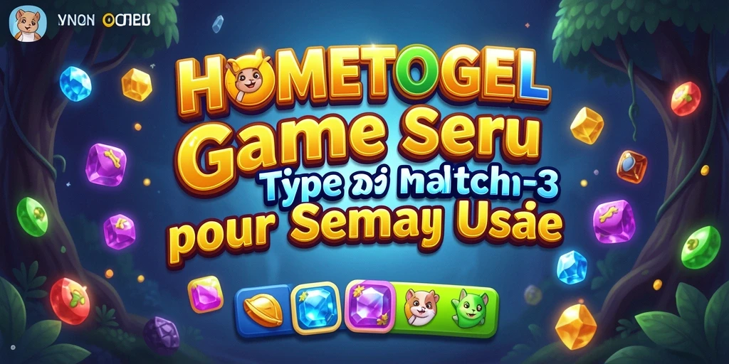 Screenshot utama HOMETOGEL menampilkan gameplay Match-3 yang seru.