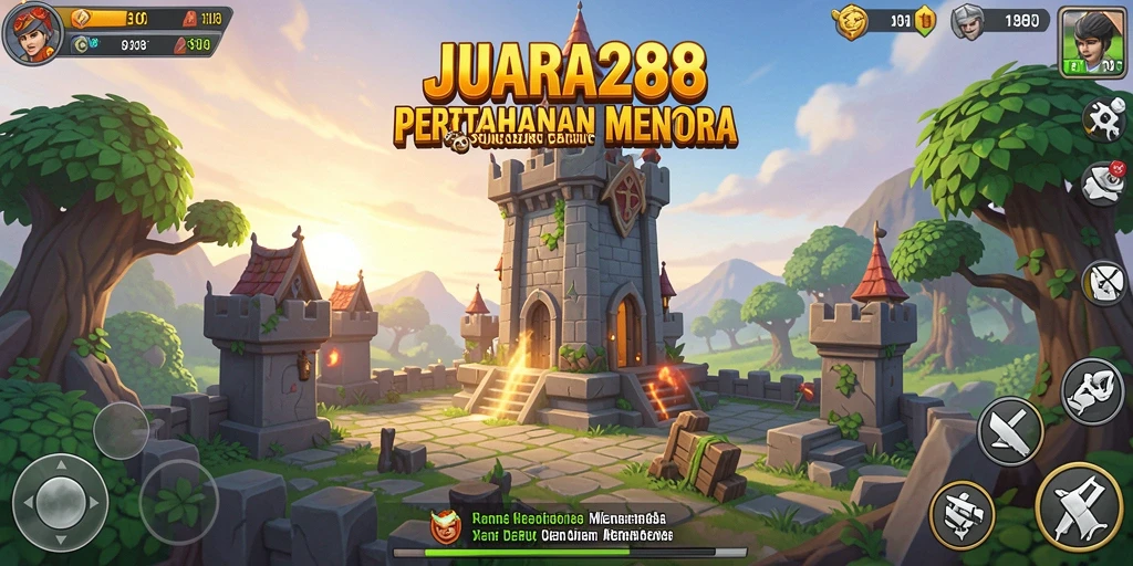 Tangkapan layar gameplay JUARA288 yang menunjukkan aksi Tower Defense yang mendebarkan.