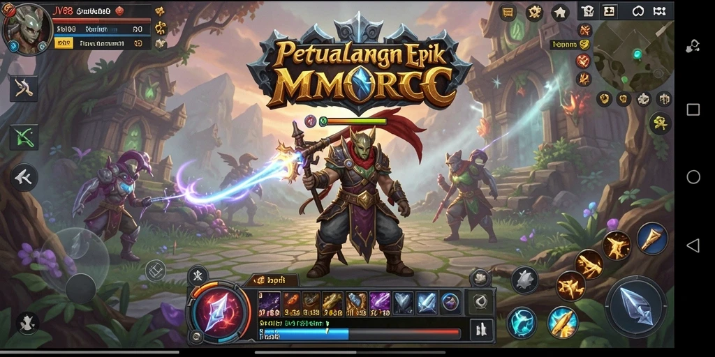 Gameplay JV88 menunjukkan pertempuran epik di dunia MMORPG.