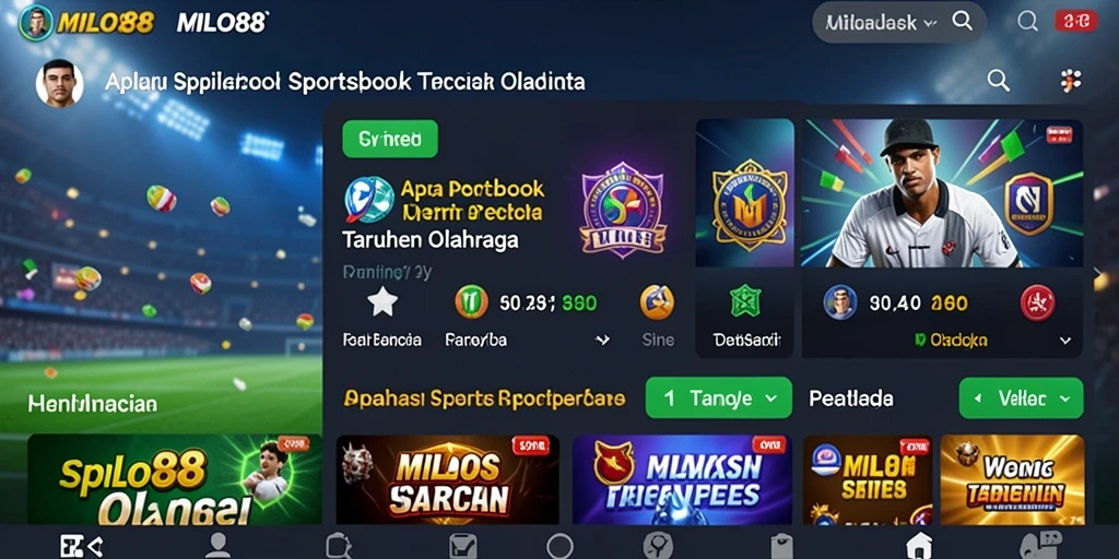 Screenshot utama MILO88 menampilkan antarmuka taruhan olahraga yang menarik.
