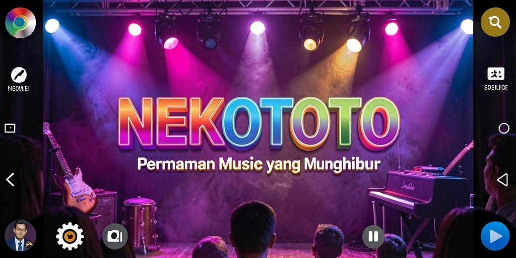 Screenshot gameplay <strong>NEKOTOTO</strong> yang menunjukkan keseruan bermain musik.