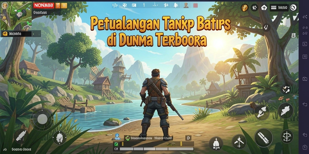 Tangkapan layar gameplay NONA88 yang menampilkan eksplorasi dunia terbuka yang luas.