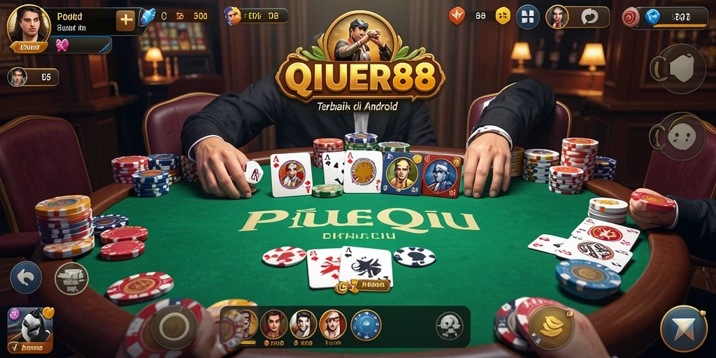 Screenshot POKER88 menunjukkan gameplay QiuQiu yang seru.