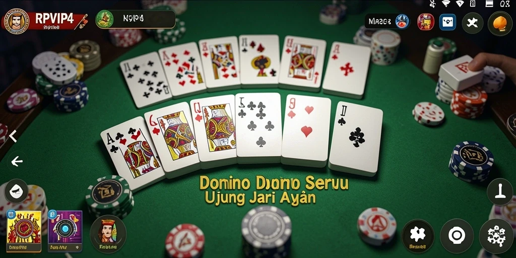 Tampilan gameplay RPVIP4 dengan pemain yang bersaing dalam Domino.