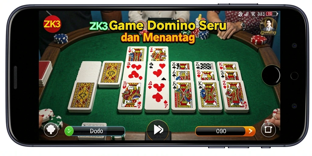 Tampilan gameplay menarik dari ZK3 permainan Domino.